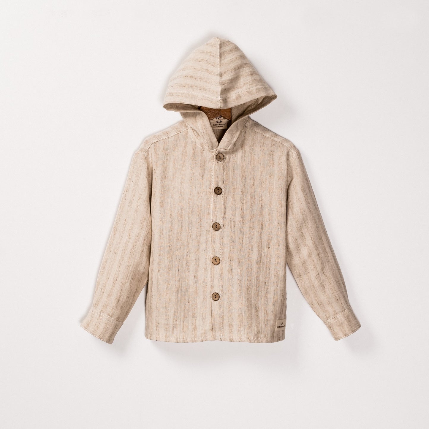 Kapüşonlu Keten Gömlek Ceket