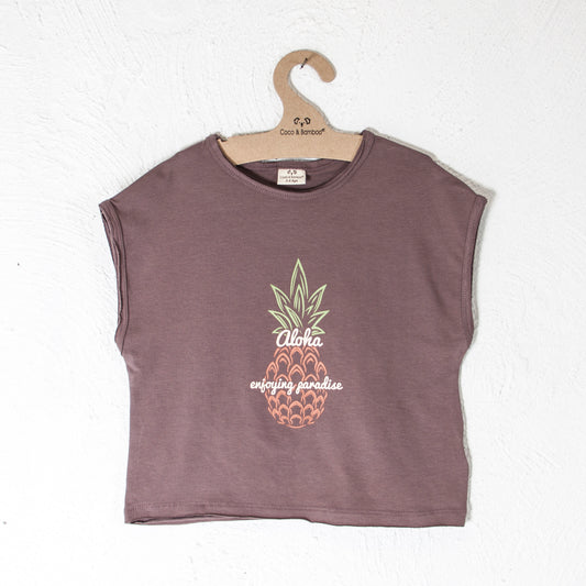 Crop Baskılı Modal Tişört