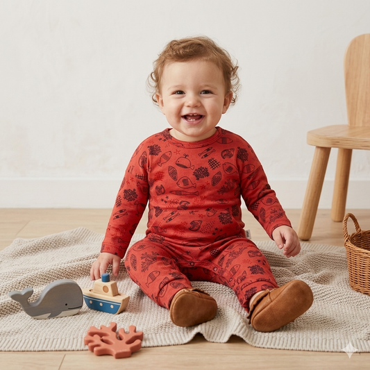 Pamuklu Baskılı Tulum