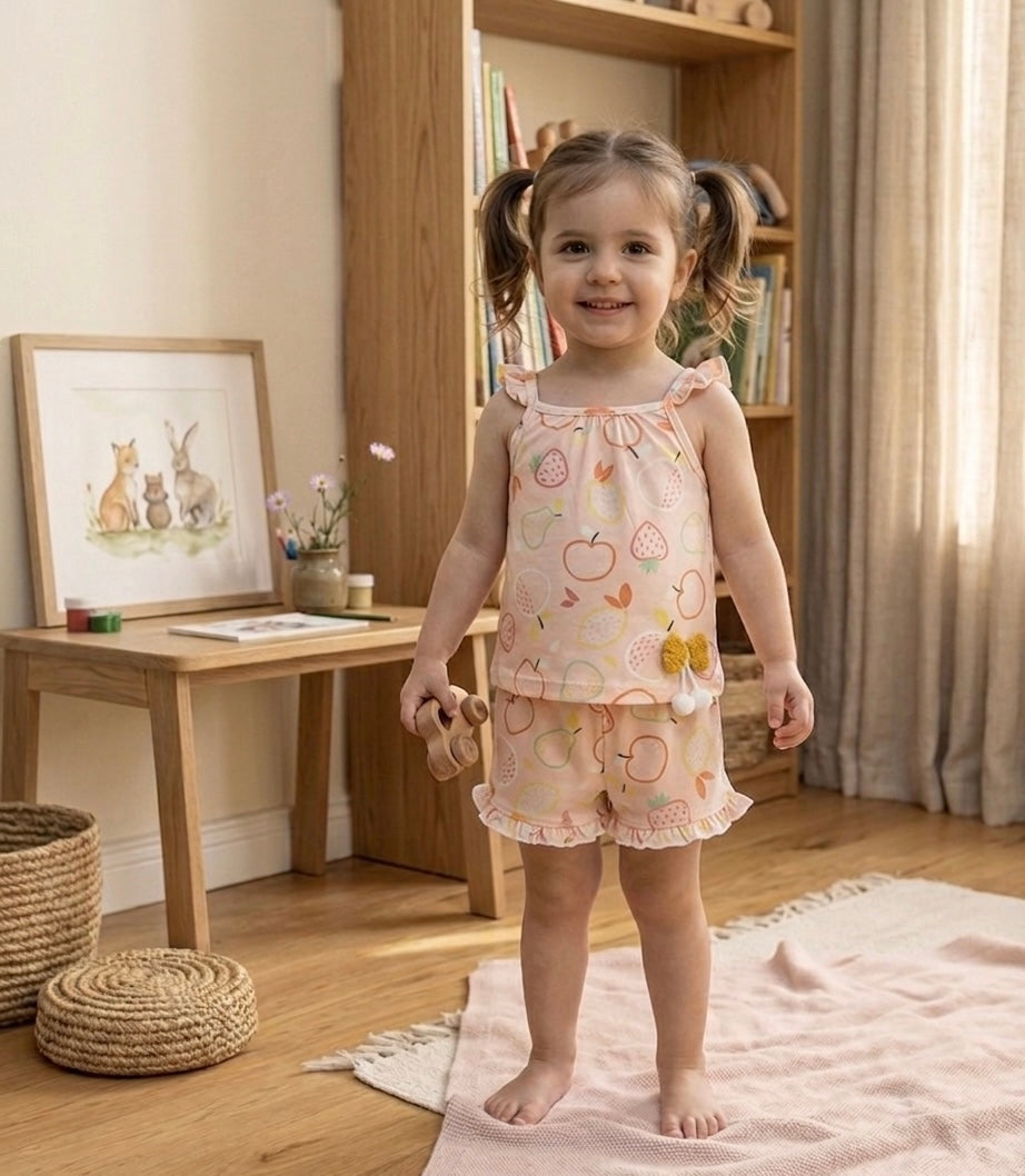 Fırfırlı Kız çocuk pijama takım